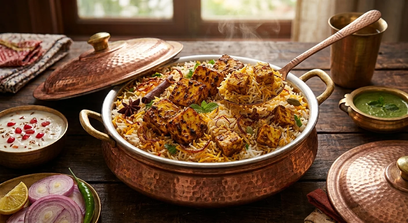 Paneer Biryani with Raita
